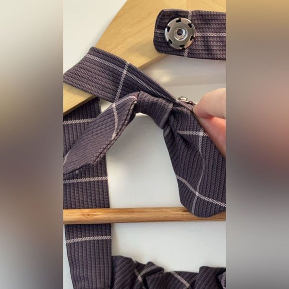 NWOT Girls Gingham Dusty Periwinkle halter dress. - Picture 9 of 10